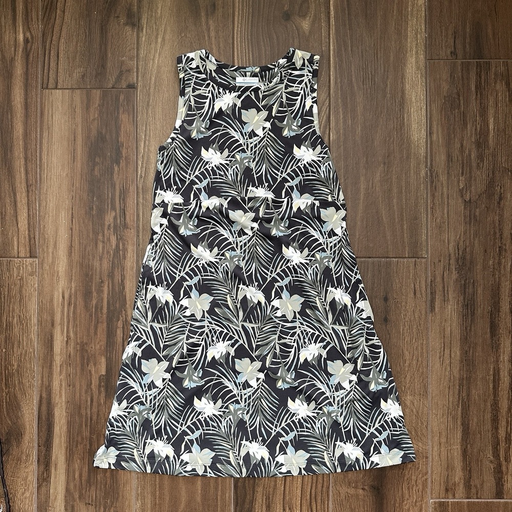 Columbia Dress Sleeveless A-Line‎ Tropical Floral Print Casual Comfy Womens